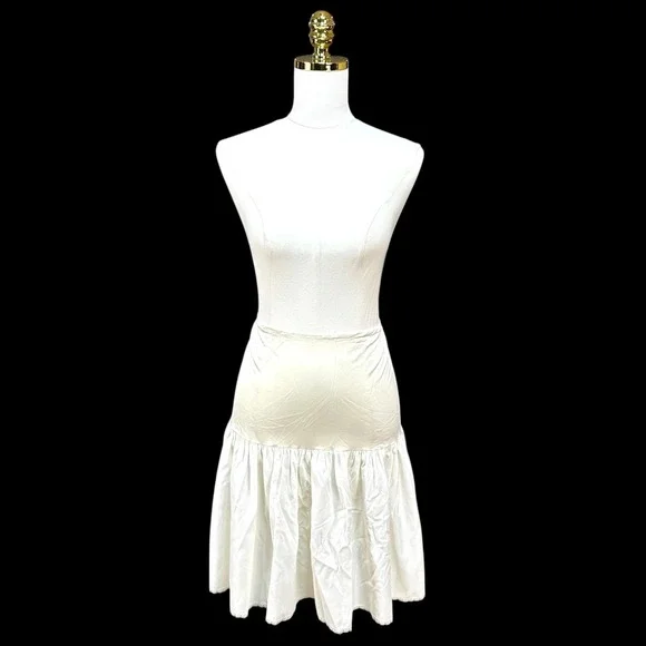Vintage Kayser Ivory Ruffle Lace Trim Half Slip Petticoat Made USA Knee Length - Picture 1 of 4